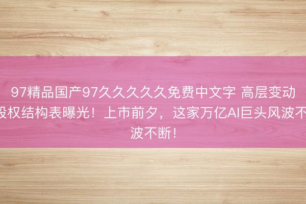 97精品国产97久久久久久免费中文字 高层变动、股权结构表曝光！上市前夕，这家万亿AI巨头风波不断！