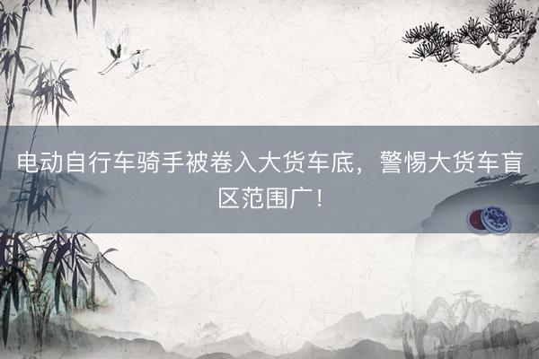 电动自行车骑手被卷入大货车底，警惕大货车盲区范围广！