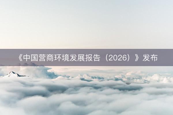 《中国营商环境发展报告（2026）》发布