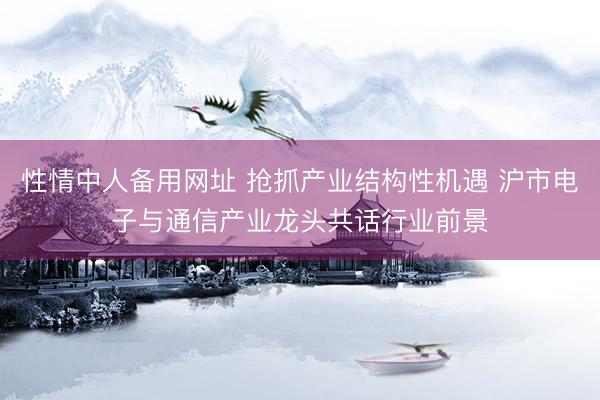 性情中人备用网址 抢抓产业结构性机遇 沪市电子与通信产业龙头共话行业前景