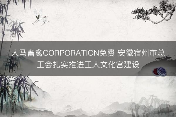 人马畜禽CORPORATION免费 安徽宿州市总工会扎实推进工人文化宫建设