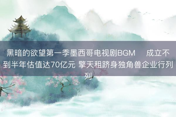 黑暗的欲望第一季墨西哥电视剧BGM ​成立不到半年估值达70亿元 擎天租跻身独角兽企业行列