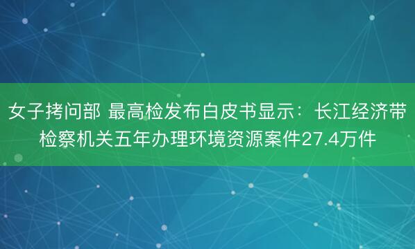 女子拷问部 最高检发布白皮书显示：长江经济带检察机关五年办理环境资源案件27.4万件
