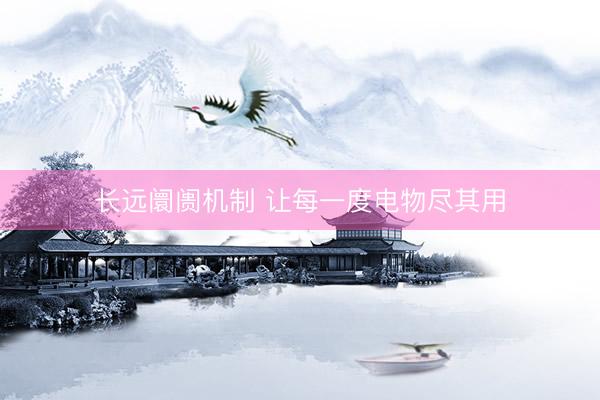 长远阛阓机制 让每一度电物尽其用