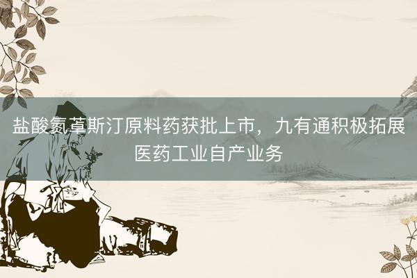 盐酸氮䓬斯汀原料药获批上市，九有通积极拓展医药工业自产业务