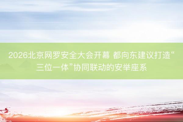 2026北京网罗安全大会开幕 都向东建议打造“三位一体”协同联动的安举座系
