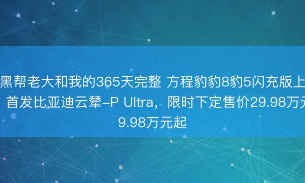 黑帮老大和我的365天完整 方程豹豹8豹5闪充版上市：首发比亚迪云辇-P Ultra，限时下定售价29.98万元起