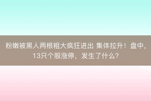 粉嫩被黑人两根粗大疯狂进出 集体拉升！盘中，13只个股涨停，发生了什么？
