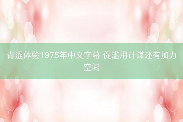 青涩体验1975年中文字幕 促滥用计谋还有加力空间