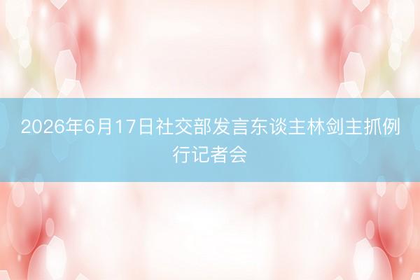 2026年6月17日社交部发言东谈主林剑主抓例行记者会