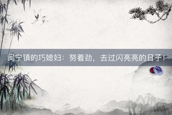 闽宁镇的巧媳妇：努着劲，去过闪亮亮的日子！